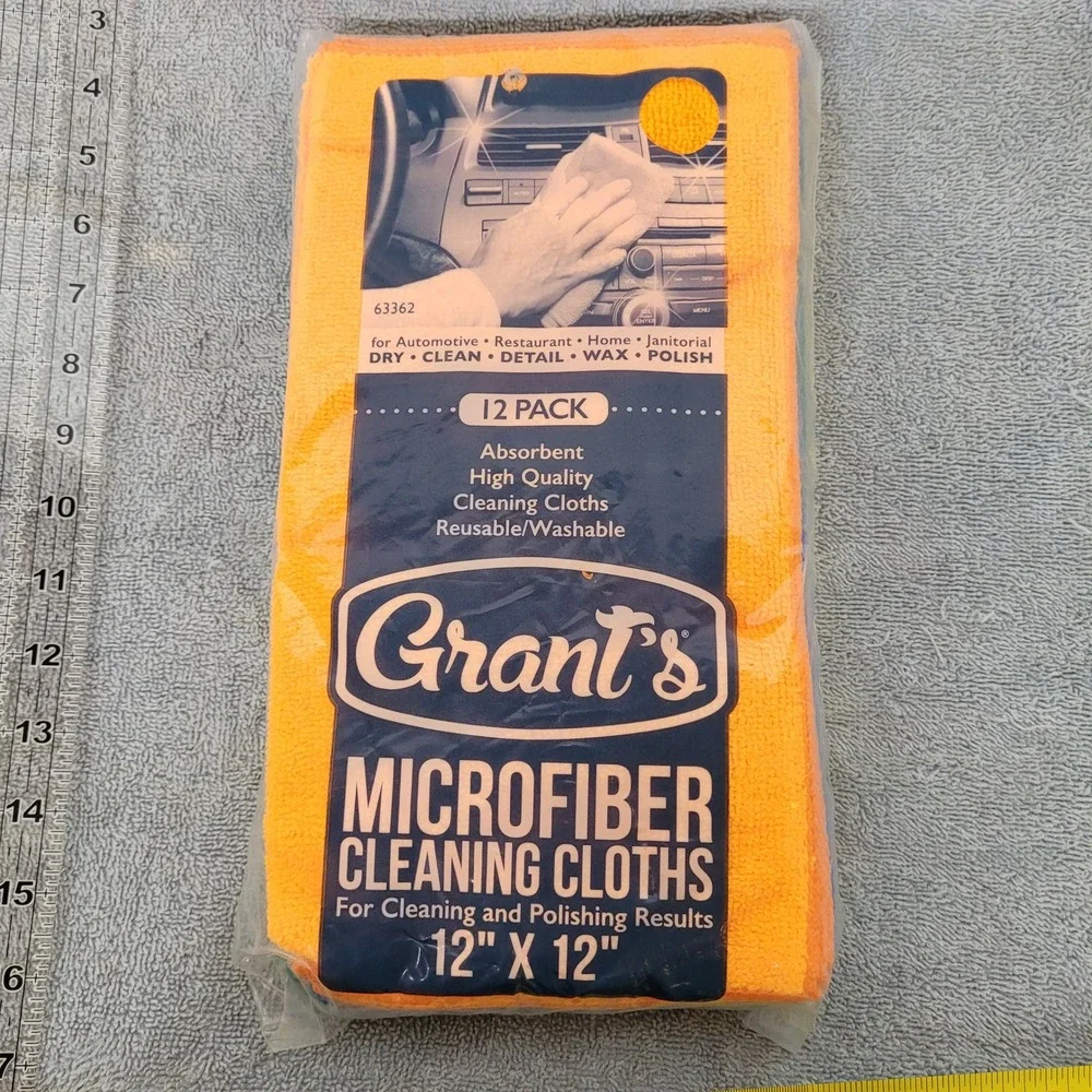 Grants Microfiber Cleaning Cloths 12 Pack 12x12 Multi Color Reusable - Picture 2 of 3